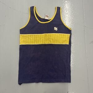 Vintage 60s Donmoor Navy/Yellow Cotton Tank Top